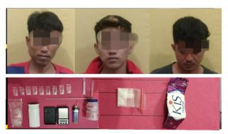 Polres Kampar Tahan 3 Tersangka Narkoba